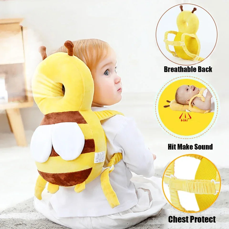 Head Back Protector Baby Protect Pillow Learn Walk Headgear Prevent Injured Safety Pad Prevention Fall Cartoon Bee Kids Pillows