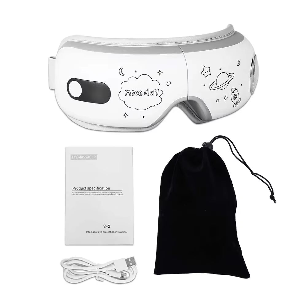 Eye Massager 6D Smart Airbag Vibration Bluetooth Eye Care Instrument Hot Compress Bluetooth Eye Massage Glasses Fatigue Pouch