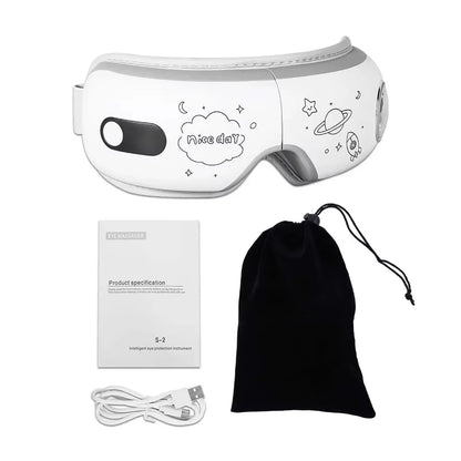 Eye Massager 6D Smart Airbag Vibration Bluetooth Eye Care Instrument Hot Compress Bluetooth Eye Massage Glasses Fatigue Pouch